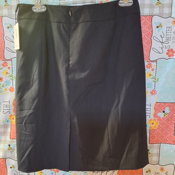 NWT CALVIN KLEIN NAVY ZIPPERED SLITTED ABOVE KNEE PENCIL SKIRT - Picture 4 of 10